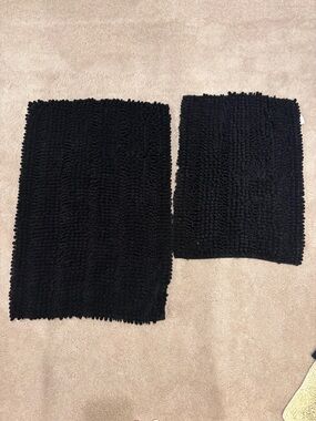 Set of Black Bath Rugs